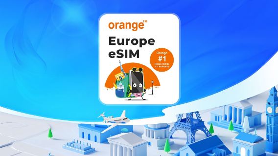 Europa Orange 4G/5G eSIM | Insgesamt 20 GB/50 GB/100 GB | Sprachanrufe + SMS | Berechnung nach Kalendertagen | QR-Code