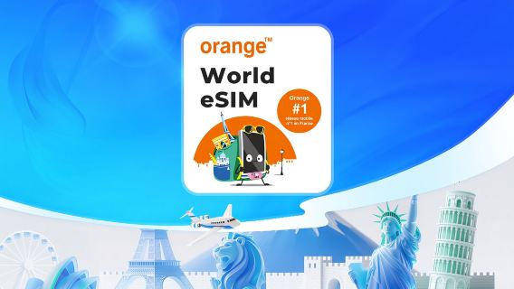 eSIM Orange World 4G/LTE | Plan de datos de 31 días: 50 MB-20 GB | Llamadas de voz + SMS | Facturación por día natural  | Código QR