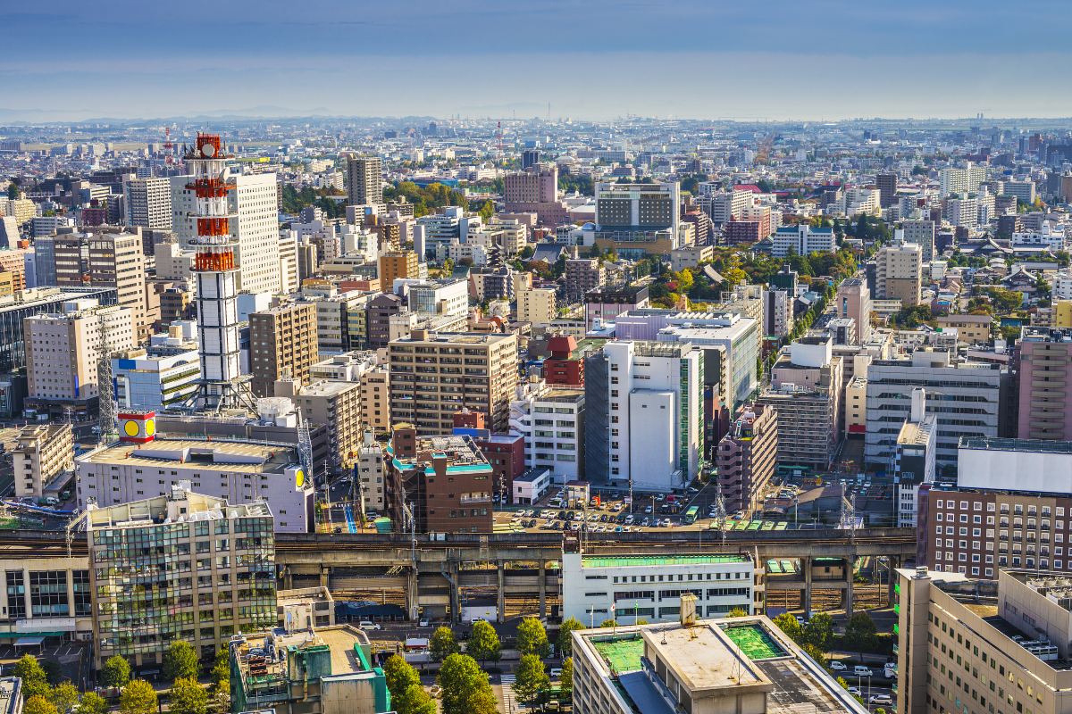仙台市中心部の俯瞰