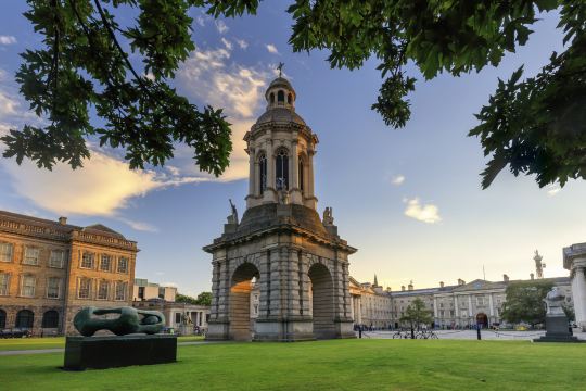 Trinity College and the campanile in central Dublin