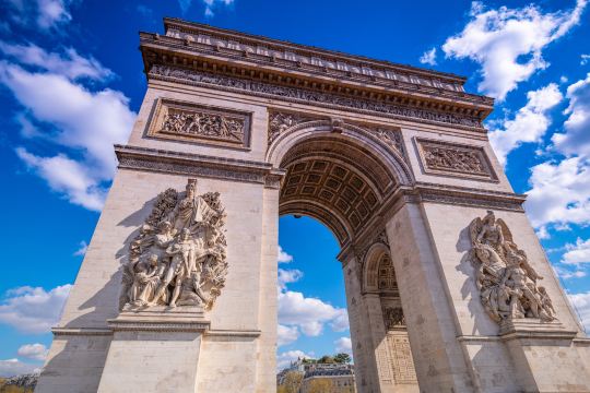 Arc de Triomphe at the centre of the Champs Elysées area, near Paris hotels