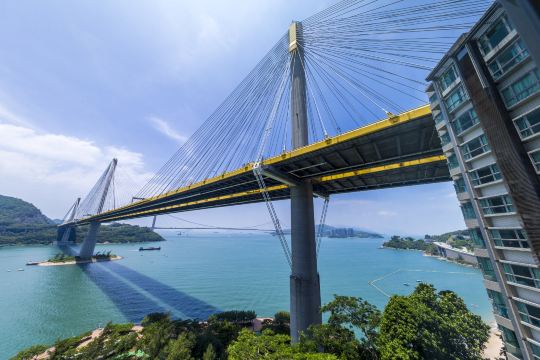 Ting Kau Bridge over Rambler Channel, near Tsuen Wan hotels in Hong Kong