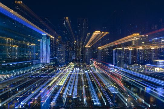 The lights of Hongyadong and Jiefangbei in Chongqing