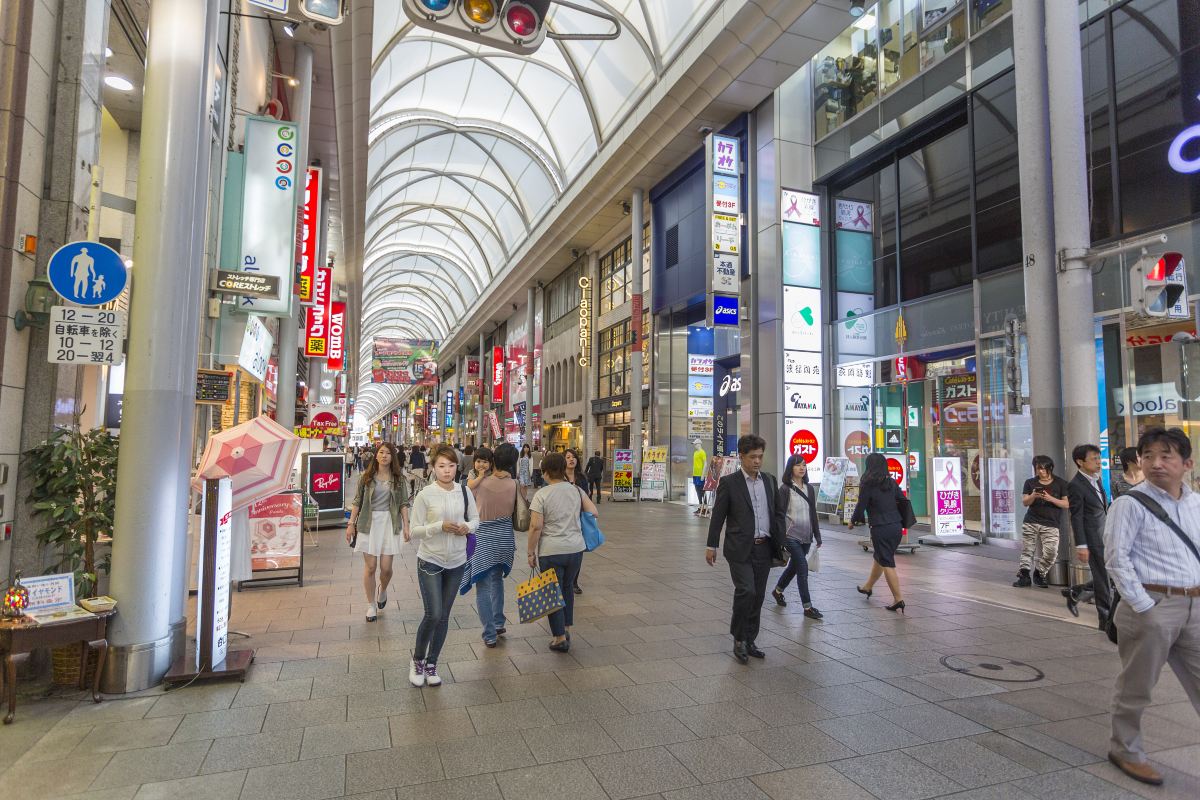広島本通商店街のアーケード