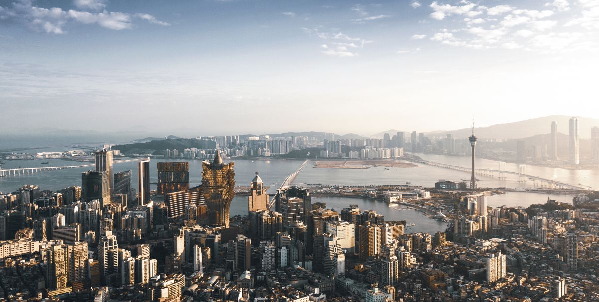 Macau's skyline and the harbour