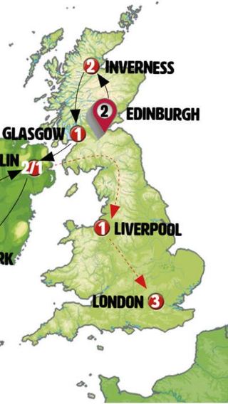 16D15N • Scotland and Ireland with London