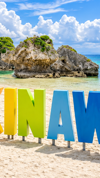 4D3N • Naha + Okinawa Churaumi Aquarium + Kouri Big Bridge + Cape Manzamo + American Village + Cape Chinen Park + Mibaru Beach + Gyokusendo Cave + Itoman fishing cooperative Fish Center + Senaga Island