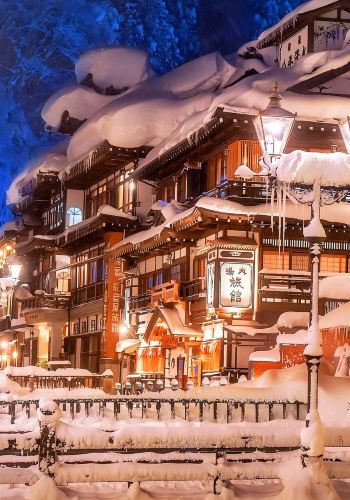 2D1N • Two-Day Winter Fairyland Tour in Tohoku | Ginzan Onsen, Zao Frost Trees, Fox Village & Onihei Edo Town Departure from Tokyo, breakfast and dinner at hot spring hotel included, Zao ropeway tickets available for additional purchase