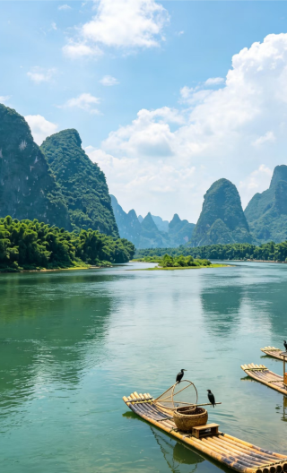 4D3N • Stay 2-night at Sheraton Guilin Hotel.  Longji Rice Terraces with round-trip cable car + 4-star Li River  cruise + Yulong River rafting