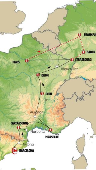 8D7N • Spain, south of France, Burgundy and Alsace