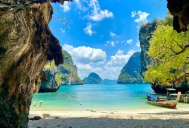 2D1N · Group Tours · Krabi Hong Island snorkeling tour by longtail boat · Cruise Krabi's Hong Island by longtail boat! Explore mangroves, swim in the emerald lagoon, trek to the stunning viewpoint, and snorkel with clownfish and barracuda at Daeng Island.