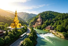 7D6N · Group Tours · Chengdu & Jiuzhaigou & Huanglong & Emei Mountain & Leshan, Inquire Now for Free eSIM + Panda Pack + Airport Transfer + Sichuan Opera, Boat Tour of Leshan Giant Buddha · 20-person group
