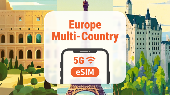 Europa 41 Reiseziele 5G Prepaid eSIM | Großbritannien, Türkei & mehr | 1–30 Tage | Sofortiger QR-Code