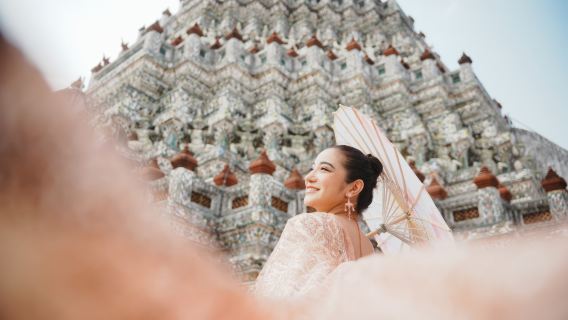 Thailändische traditionelle Kleidung mieten [Thai-Kleidung Verleih]|Optionale Schminke und Haarschmuck|3-Stunden-Paket mit hohem Preis-Leistungs-Verhältnis