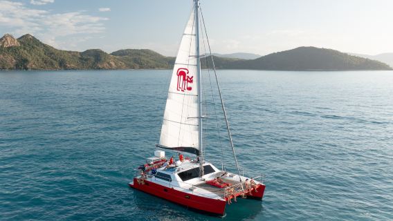 Tagesausflug zu den Whitsunday Islands [Segelboot auf Tongarra + Schnorcheln am Langford Reef]