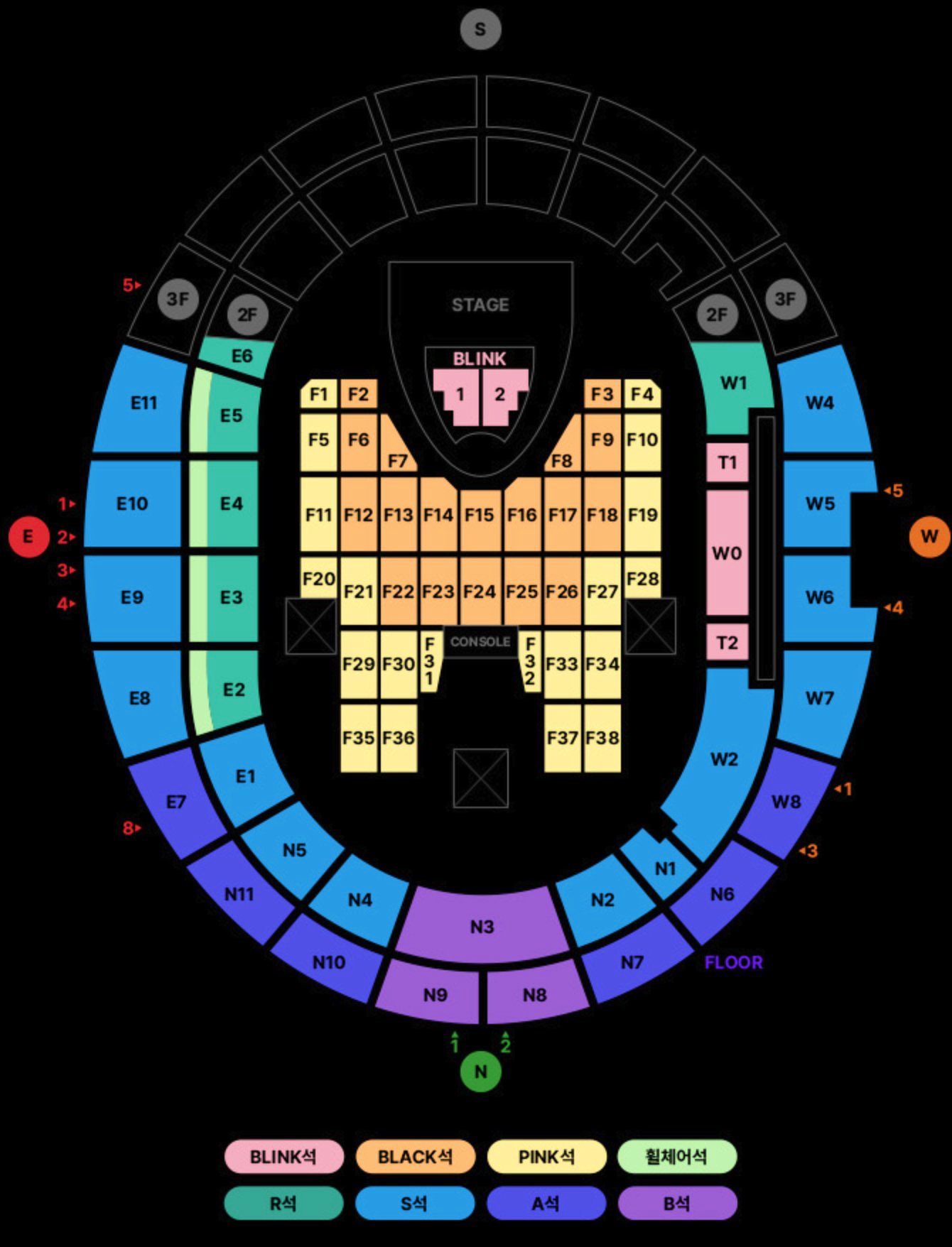 BLACKPINK 高陽座位圖