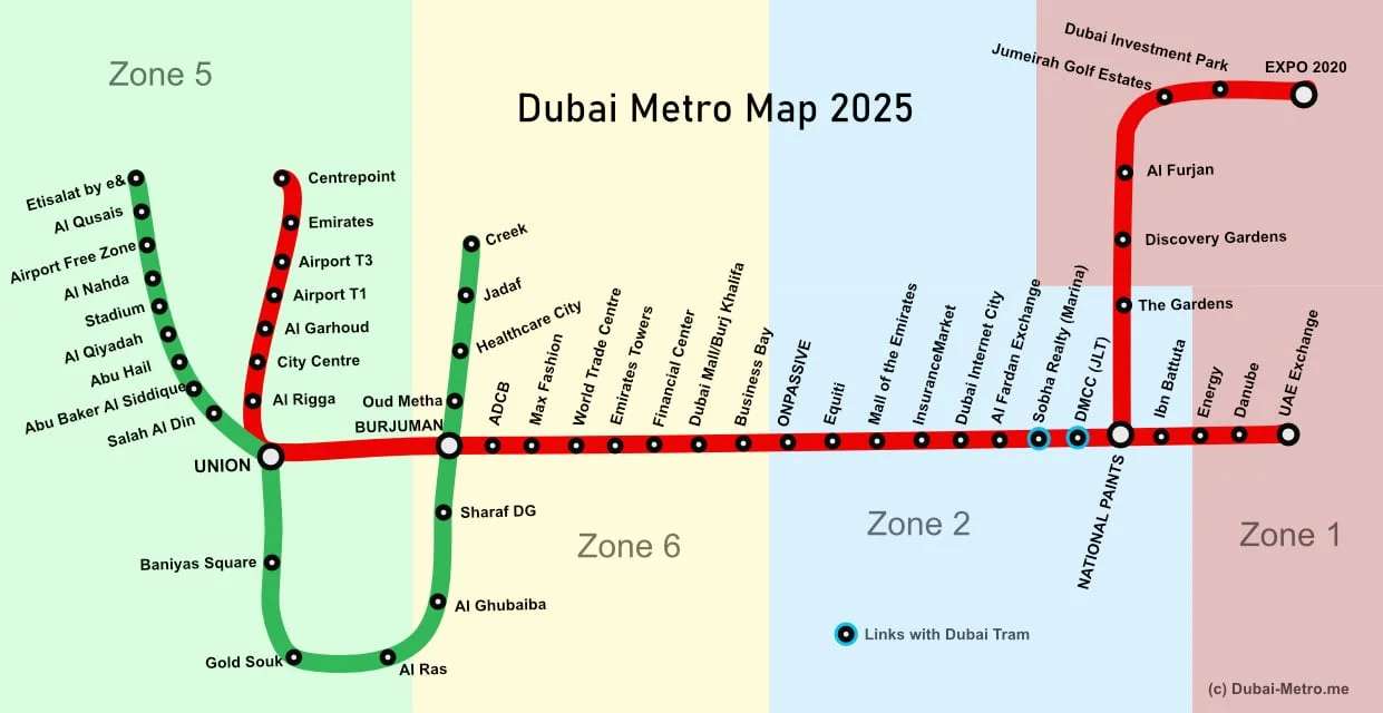 خريطة مترو دبي