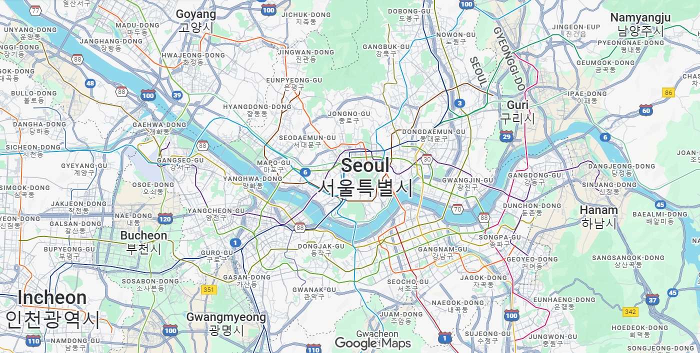 Карта Сеула