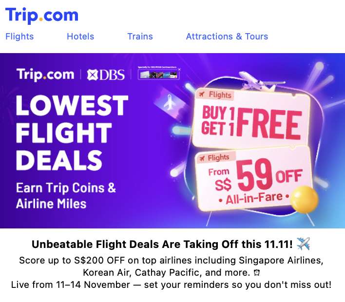 trip.com campaign email