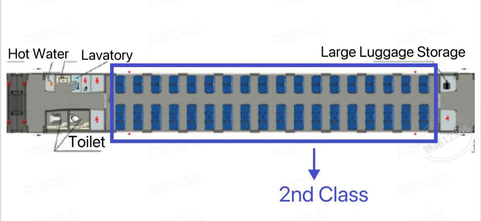 China Bullet Train Second Class Seat Map