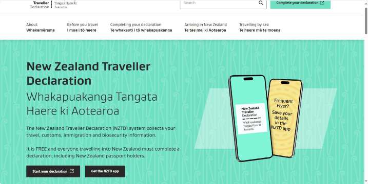 khai báo online tờ khai nhập cảnh new zealand