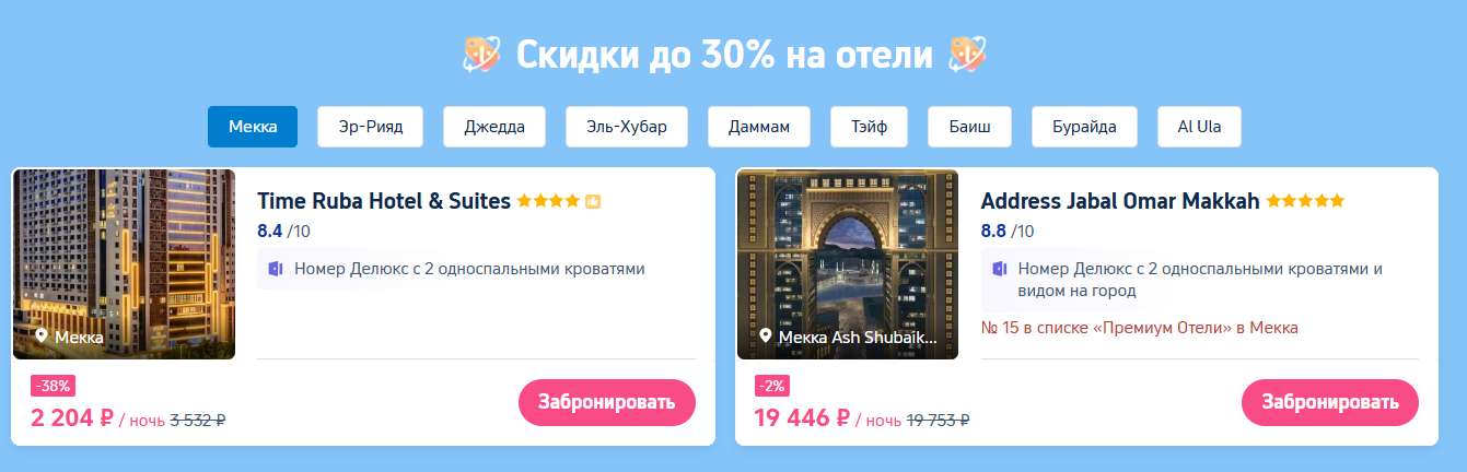 🏨 Отели в Саудовской Аравии