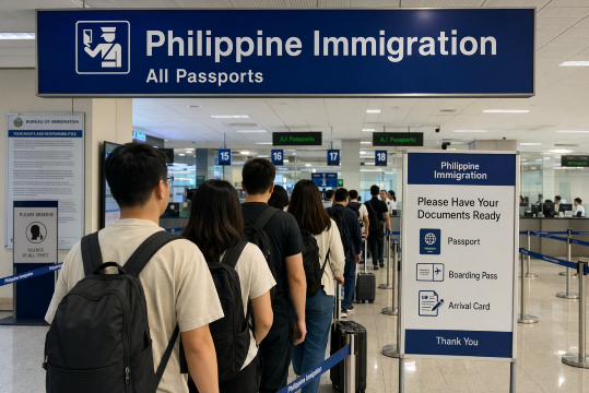 give me photo of singaporeans entering philippines immigration