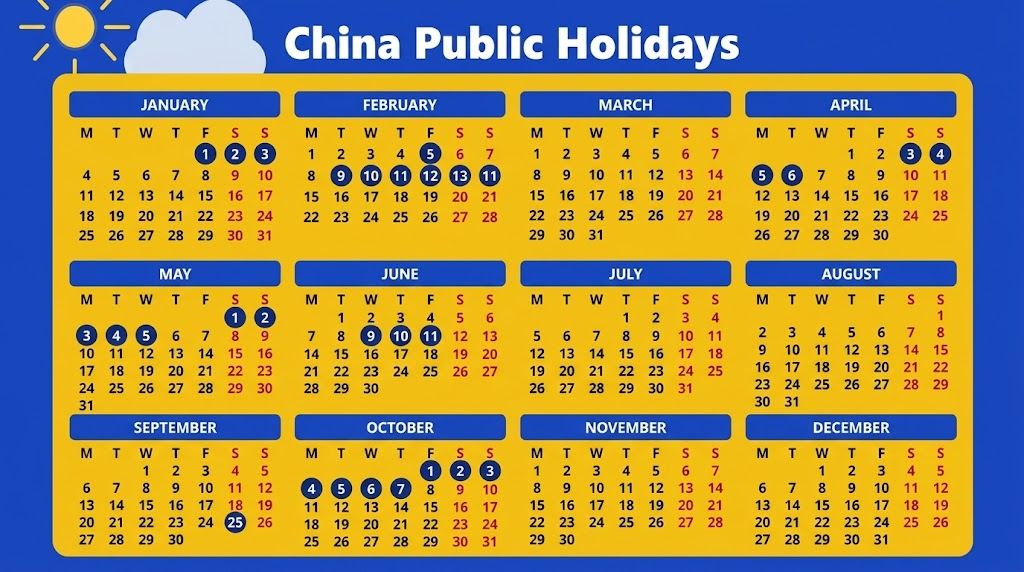 2027 China Public Holiday Calendar