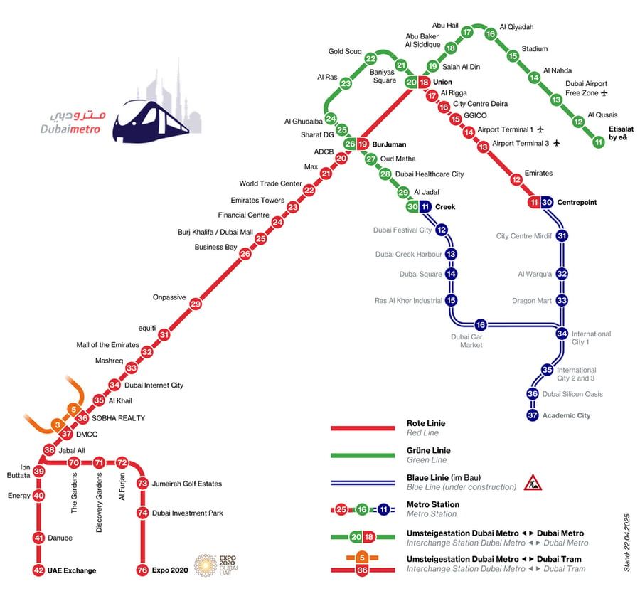 Dubai Metro Map