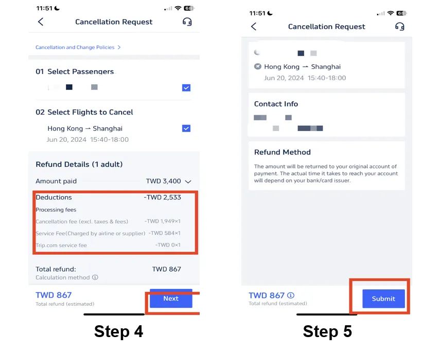 Refund or Cancel Trip.com