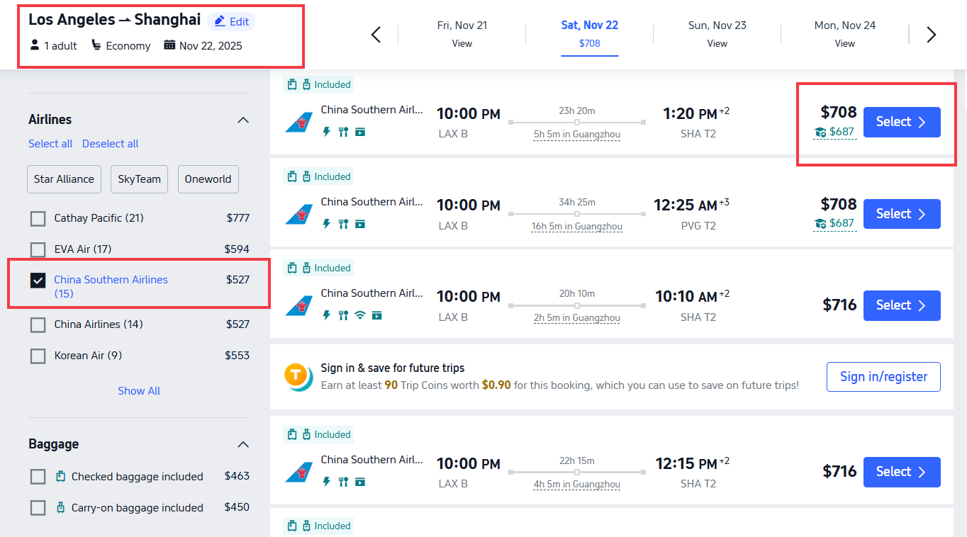 How to Find the Best China Southern Airlines Deals on Trip.com?