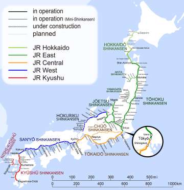 Shinkansen Rail Map