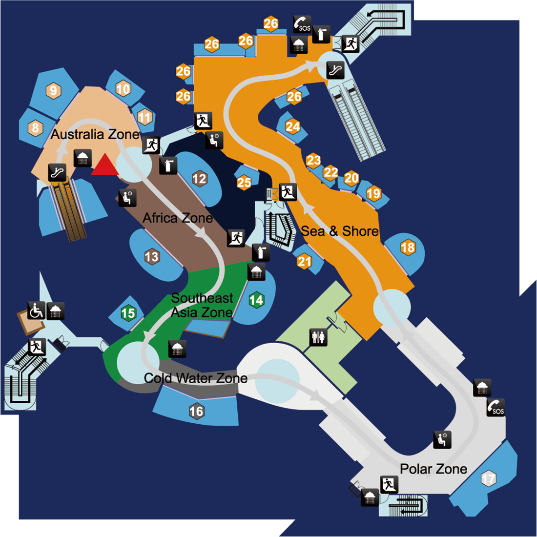 Shanghai Ocean Aquarium Map: 2nd Floor