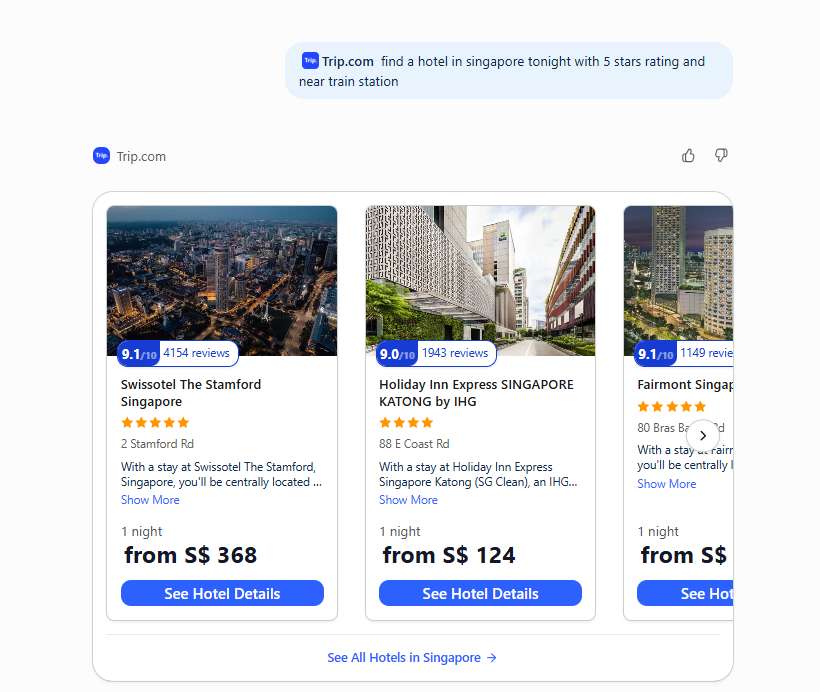 Searching for hotels