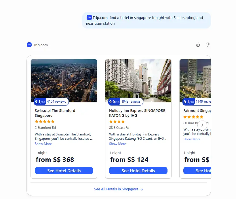 Searching for hotels