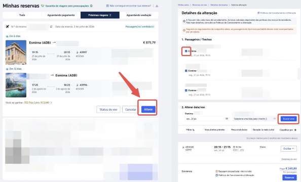 Como alterar um voo pelo site da Trip.com