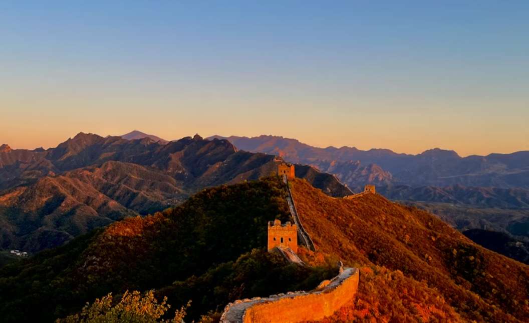 Sunset at the Great Wall of China
