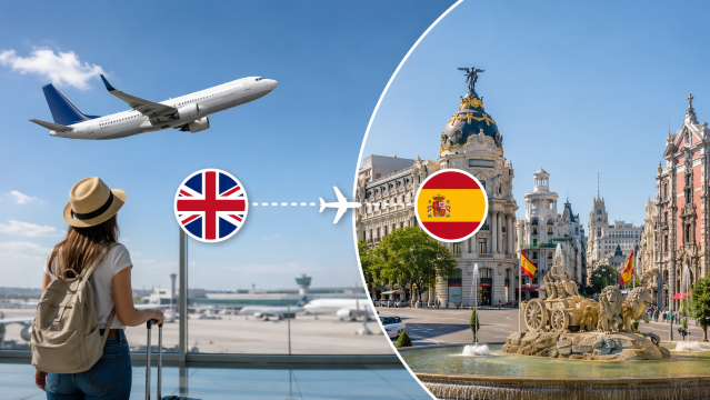 Fly from the UK to Madrid