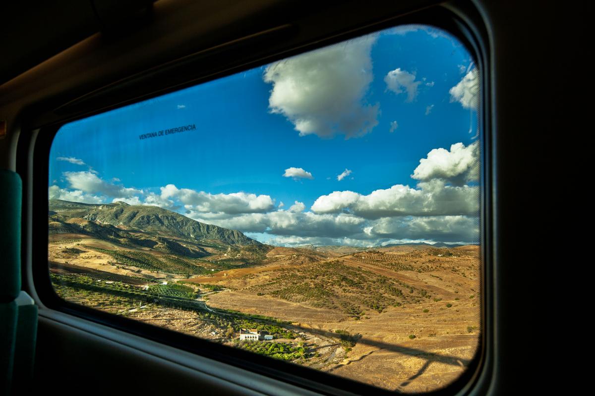 scenery seen from the train through Andalucía