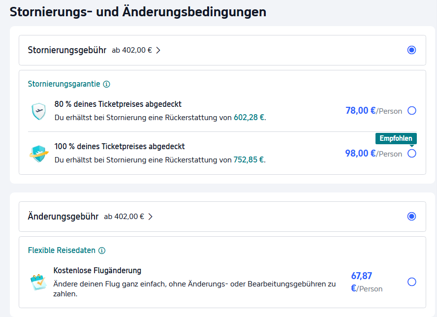 Stornierungsgarantie auf Trip.com