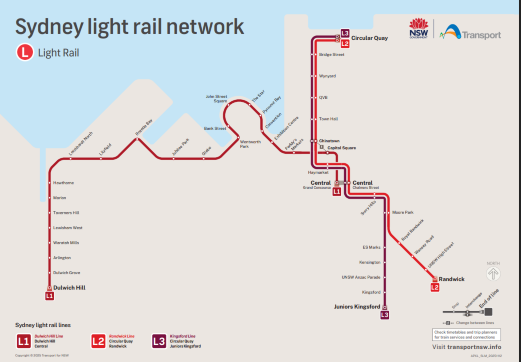 Sydney Light Rail Map
