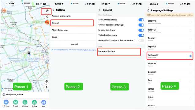Baixe e configure o Amap (Gaode Maps)