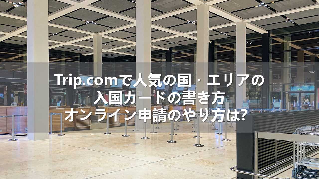 Trip.comで人気の国・エリアの入国カードの書き方！オンライン申請のやり方は？