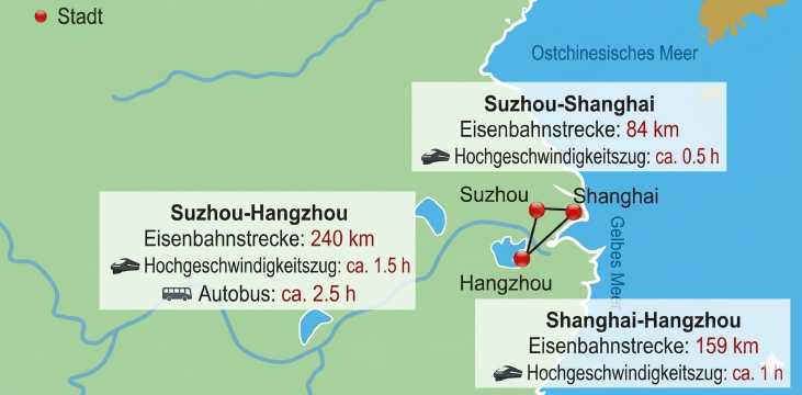 So kommst du von Shanghai nach Hangzhou und Suzhou