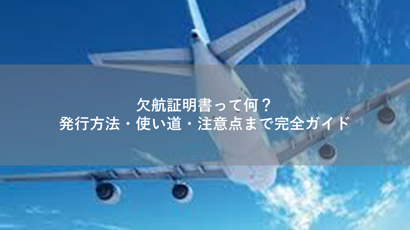 欠航証明書って何？発行方法・使い道・注意点まで完全ガイド