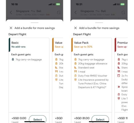 airasia move app fare bundle