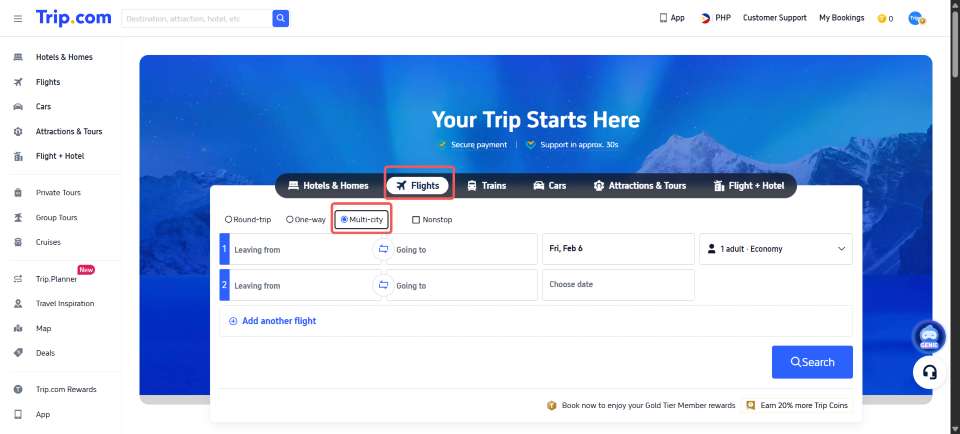 How to Book Multi City Flights on Trip.com