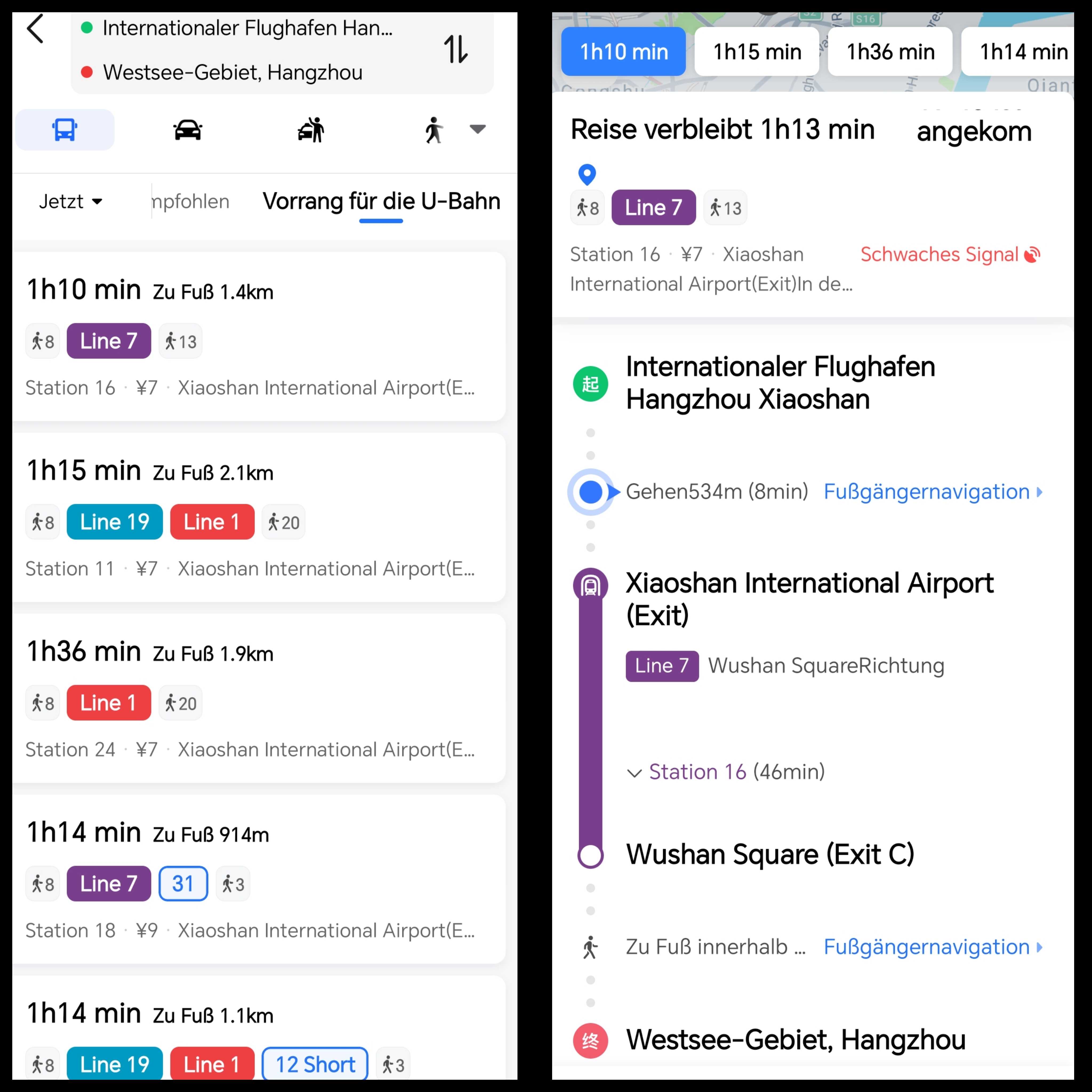 Wie fährt man mit der Hangzhou Metro?