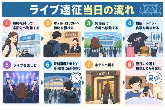 ライブ遠征当日の流れ