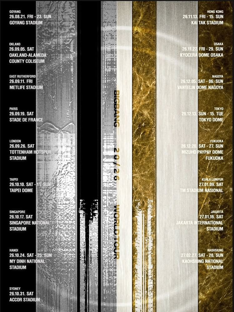 Lịch lưu diễn thế giới 2026 của BIGBANG